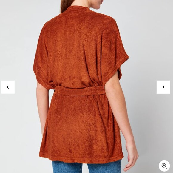 Terry by Simon Miller Lono Kimono Short Robe in Caramel NWT - Picture 3 of 12